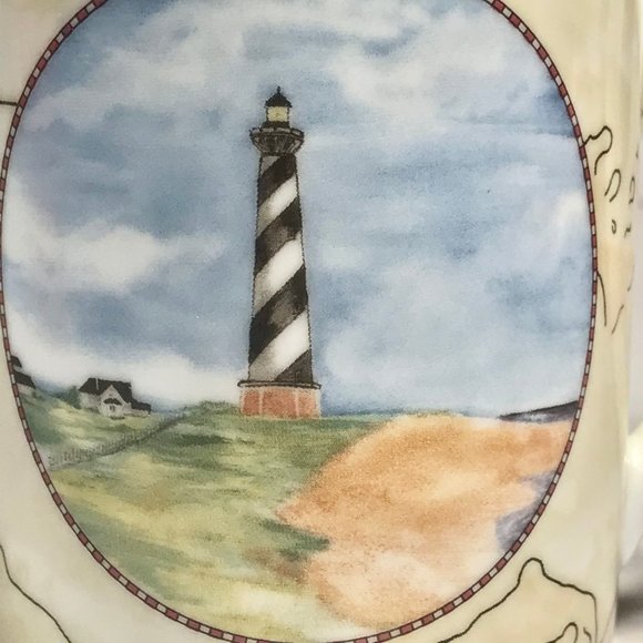 Cape Hatteras Lighthouse Light Coffee Cup Mug American Atelier At Home Porcelain - Picture 4 of 13